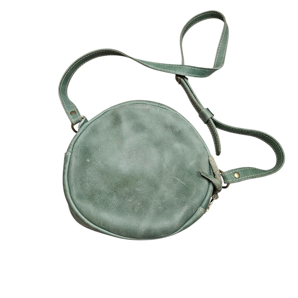Portland Leather Goods Circle Crossbody Small Cucumber Unicorn Rare Boho Purse - Picture 1 of 10